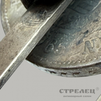 фото — пряжка серебряная с монетой. германия, конец 19 века